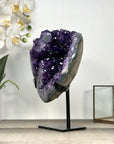 Natural Deep Purple Amethyst Geode on Metal Stand - MWS2783
