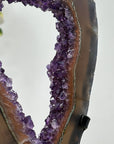Natural Agate & Amethyst Geode Slice Portal with Metallic Stand - MWS1567