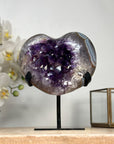 Amethyst & Blue Agate Stone Heart Carving - HST0277