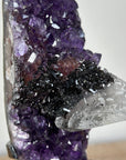 Natural Amethyst Cluster with Calcite & Black Hematite Formation - MWS1799