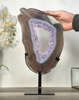 Natural Amethyst Geode Slice with Amethyst Crystal Center for Home Decor - MWS2671