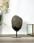Black Quartz Druzy Geode on Metal Stand - MWS2725