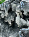 Unique Large Quartz Geode with Blue agate Shell full of Stalactites - CBP1074