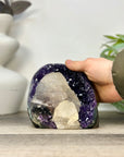 Deep Purple Amethyst Cathedral with Calcite Specimen - CBP1410
