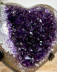 Natural Amethyst & Agate Stone Heart Carving - HST0249