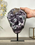 Uruguayan Amethyst Geode full of Stalctites on Metal - MWS2719
