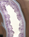 XXL Agate Slice with Amethyst Crystal Center for Home or Office Display - MWS2669