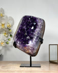 Natural Amethyst Crystal with Handmade Metal Stand - MWS1812