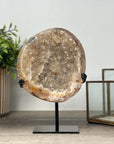 Yellow Tone Quartz Geode with Metallic Stand - MWS2148