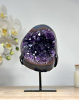 Natural Amethyst Geode with Beautiful Banding Agate Shell - MWS1746