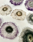 Genuine Amethys, Quartz & Agate Stalactite Slices Flat - Perfect for Crafting Unique Jewelry - STS0080