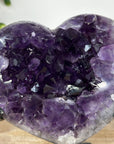 Deep Purple Amethyst Stone Heart with Large Crystals - HST0262