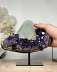 Natural Amethyst Cluster with Unique Calcite Crystal Specimen - MWS1784