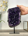 Top Grade Amethyst Cluster on Metal Stand – Stunning Crystal Piece for Office Decor - MWS2704