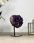 Deep purple Amethyst Heart - Metal Stand included - HST0298