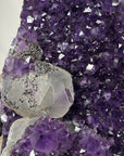 Unique Amethyst Stone with Calcite & Black Hematite Crystal - MWS2346
