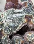 Unique Green Jasper & Amethyst Crystal Specimen