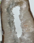 Beautiful Natural Quartz Geode Slice, Crystal Portal with Metallic Stand - MWS1953