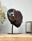 Natrual Agate & Rainbow Amethyst Stone Heart Carving - HST0264