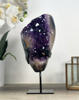 Uruguayan Amethyst & Agate Crystal on Metallic Stand - MWS2206