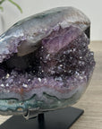 Natural Amethyst & Green Jasper Geode with Black Hemetite Formation - MWS2298