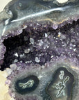 Natural Amethyst Stone with Calcite Crystal Formation, Metallic Display Included - MWS2355