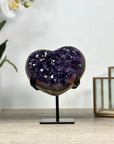 Deep purple Amethyst & Green Jasper Stone Heart - HST0301