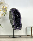Natural Large Amethyst Geode with Shinny Crystals on Metal Stand - MWS2821