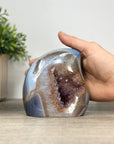 Blue Agate, Amethyst & Quartz Flame Carving - FST0152