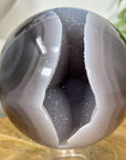 Natural Blue Banded Agate & Druzy Sphere Geode - SPH0161