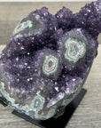 Deep Purple Amethyst Geode on Metal Stand With Green Jasper Shell - MWS2720