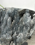 Rare Gray Quartz Druzy Cluster on Metal Stand - MWS2769