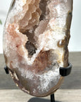 Natural Crystal Peach Tone Sugar Quartz Specimen With Metal Stand - MWS2727