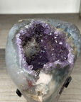 Amethyst Geode with Quartz Shell– Natural Specimen on Stand - MWS2861