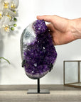 Large Amethyst Cluster on Metal Stand with Super Shinny Crystals - MWS2736