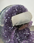Amethyst Geode with Calcite Formation on Stand – Natural Crystal Specimen - MWS2875