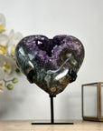 Amethyst & Green jasper Stone Heart Carving - HST0272