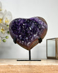 Beautiful Deep Purple Uruguayan Amethyst Stone Heart Carving - HST0267