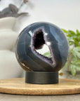 XXL Amethyst & Blue Banded Agate Sphere Geode - SPH0193