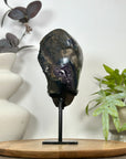 Natural Agate & Amethyst Geode on Metal Stand - MWS3131
