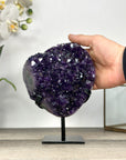 Deep Purple Amethyst Cluster on Metal Stand from Uruguay - MWS2770