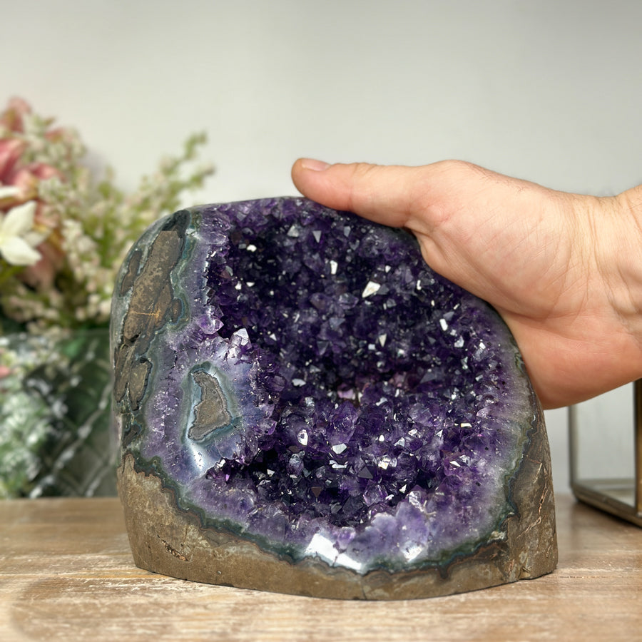アメジストジオード 5 Amethyst Quarts Crystal Geode Piece 5”x3.5” | eBay