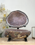 Stunning Polished Agate Geode with Amethyst Interior - MWS1986