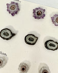 Natural amethyst Jasper & Quartz Stalactite Slices Wholesale Flat - Ideal for Pendants - STS0060