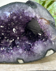 Natural Amethyst Geode with Calcite Inclusion from Uruguay - STGE0064