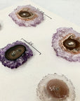 Genuine Amethyst, Quartz & Green Jasper Stalactite Slices Flat - Perfect for Crafting Unique Jewelry - STS0049