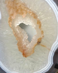 Blue Banded Agate & Quartz Slice Portal on Metal Stand - MWS3290