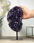 Top Grade Natural Amethyst on Metal Stand – Statement Crystal Piece for Modern Home Decor - MWS2490
