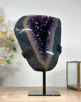 Top Grade Natural Amethyst Geode with Blue Agate Shell - MWS1907