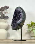 Natural Uruguayan Amethyst Geode with Green Jasper Shell - MWS3087